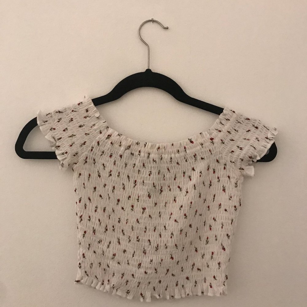 Floral off the shoulder crop top